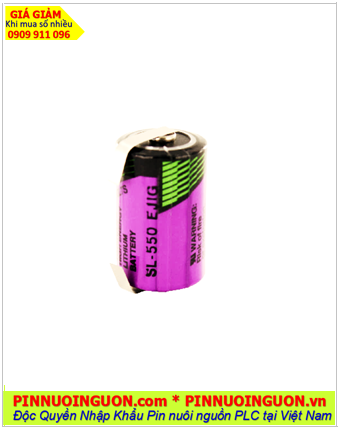 Pin Tadiran SL-550 (chân thép hàn); Pin nuôi nguồn PLC Tadiran SL-550 lithium 3.6v 1/2AA 900mAh _Xuất xứ Israel